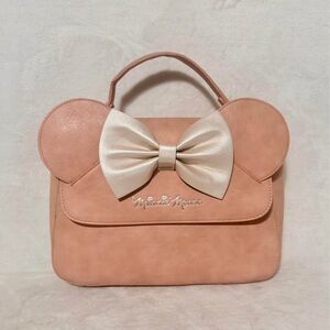 Loungefly Pink Minnie Mouse Mini Bag with Cream Bow